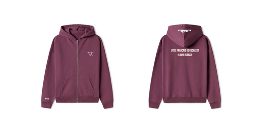 BURGUNDY ZIP HOODIE